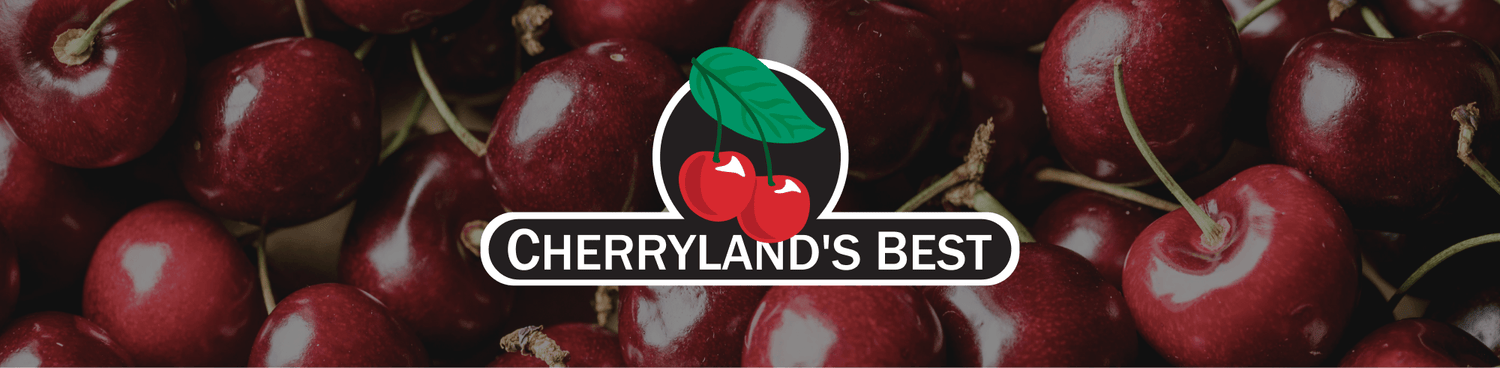 Montmorency Cherries with the Cherryland's Best logo in the middle