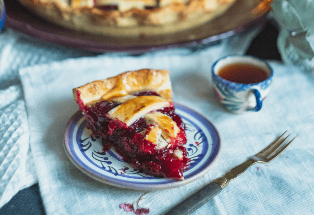 Slice of cherry pie