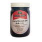 A jar of Cherry Rhubarb Jam by Cherryland's Best, featuring a white lid and a white label with red and green accents, set against a plain white background.