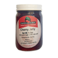 A jar of Cherryland's Best cherry jelly with a white lid and a white label, shown on a plain white background.